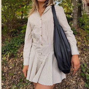 Saylor Naeem pinstripe button down mini dress